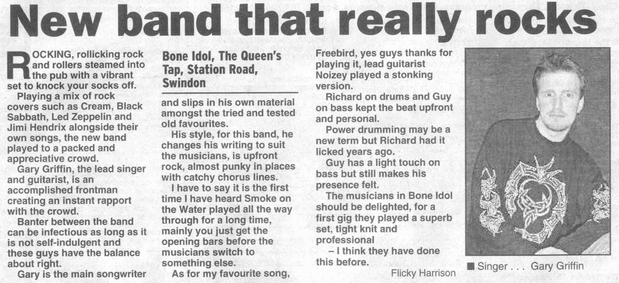 Article by Swindon Evening Advertiser 21/1/2003
